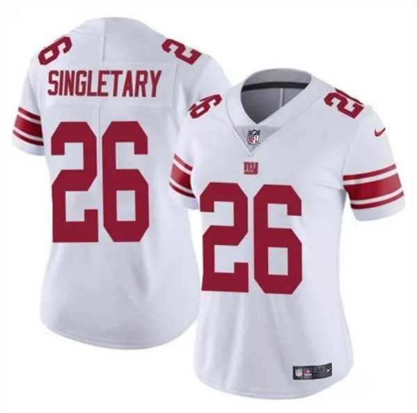 Womens New York Giants #26 Devin Singletary White Vapor Stitched Jersey Dzhi->women nfl jersey->Women Jersey